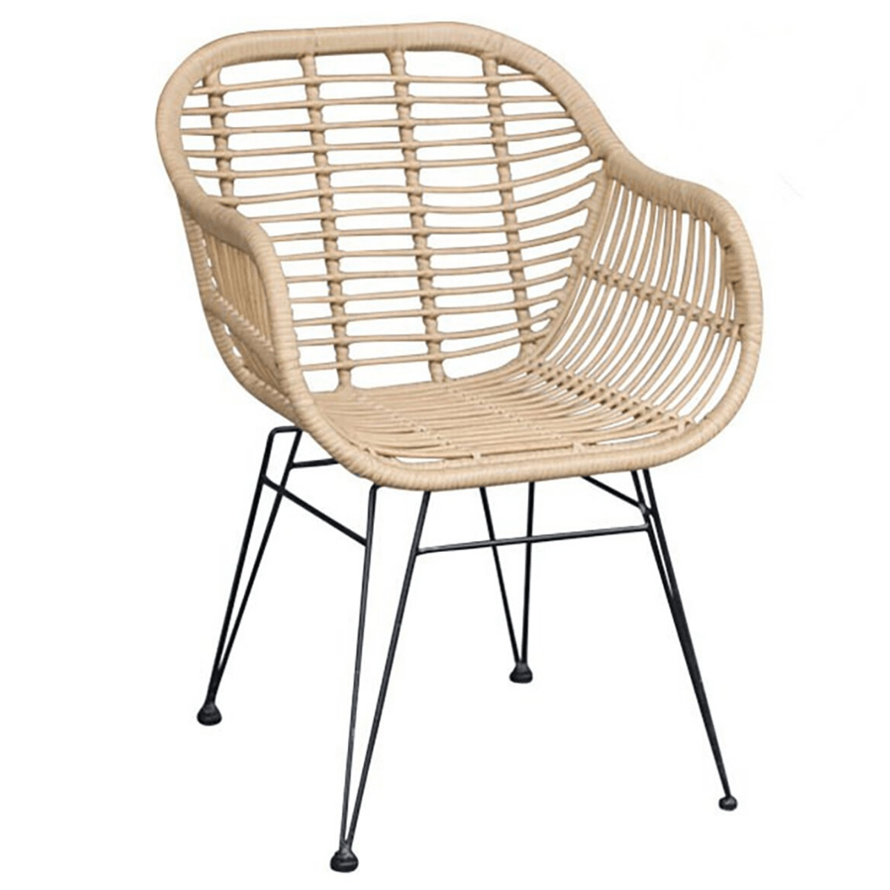 Black and Rattan Dining Chairs Set of 2 Free Delivery