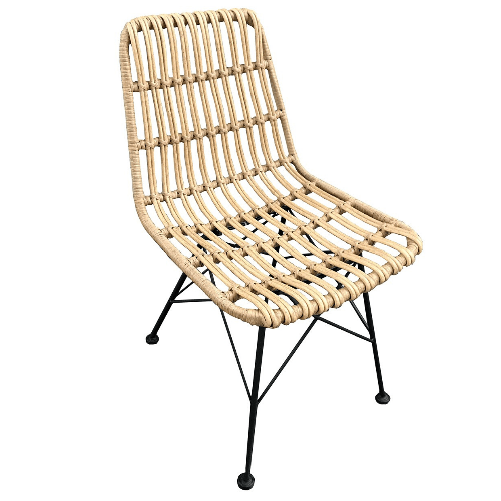Black chair deals with rattan seat