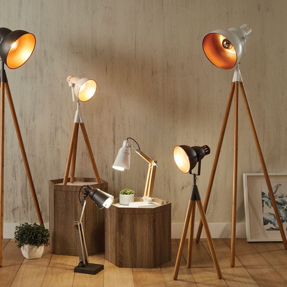 Dalston Floor Lamp - White / Natural