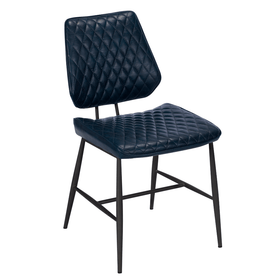 dark blue dining chair on white background