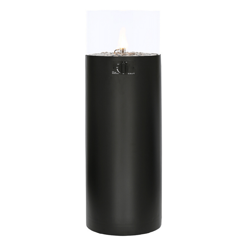 Outdoor Black Floor Fire Lantern/Pillar