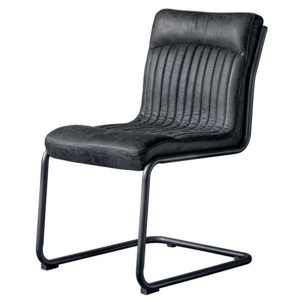 Vintage black leather chair deals