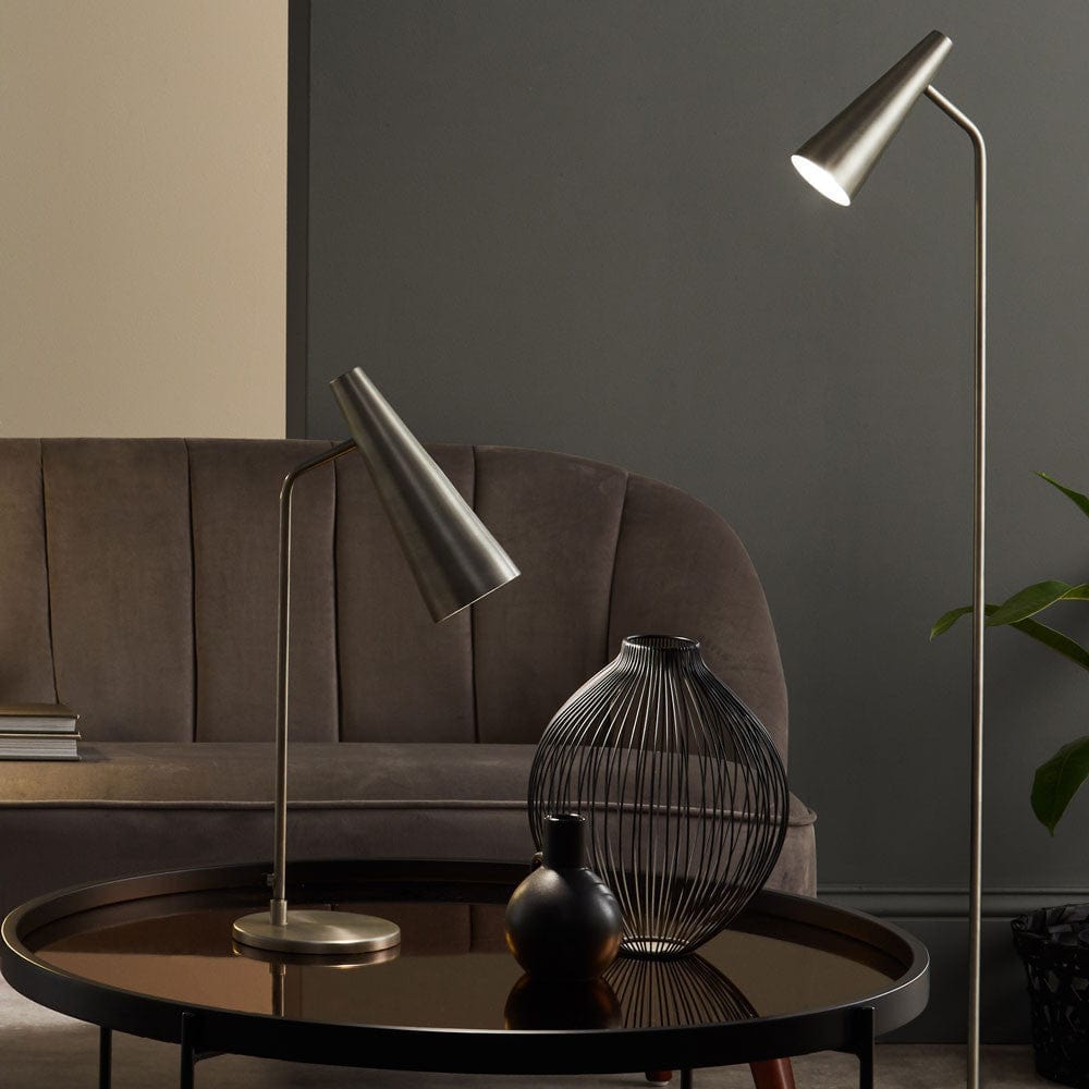 Iford Antique Silver Table Lamp