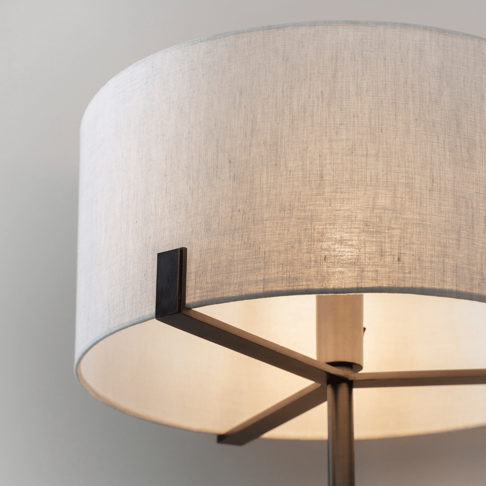 Mayville Floor Lamp Natural Brushed Bronze Hemming Wills