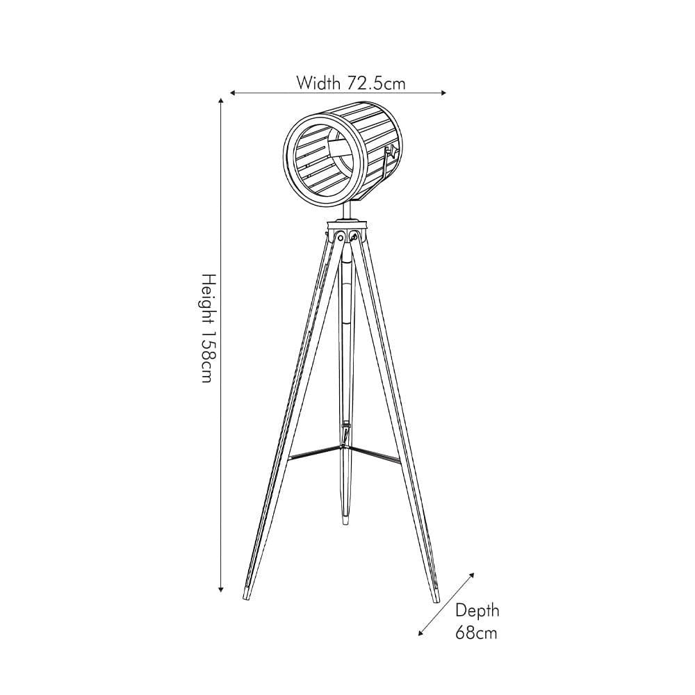 Nothe Marine Floor Lamp - Natural Wood / Silver