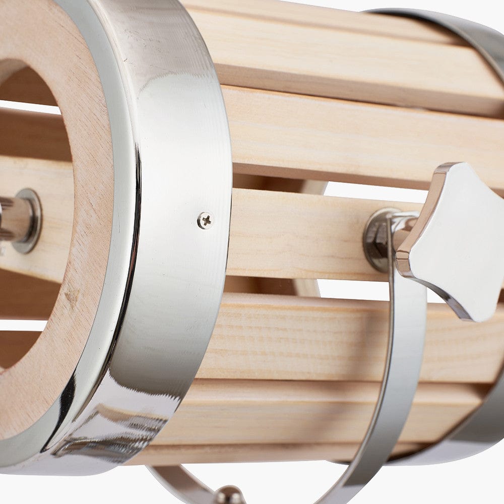 Nothe Marine Table Lamp - Natural Wood / Silver