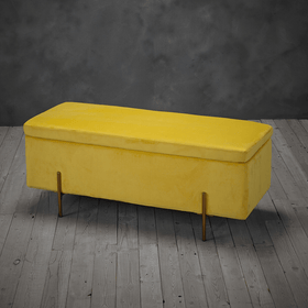 mustard velvet storage ottoman