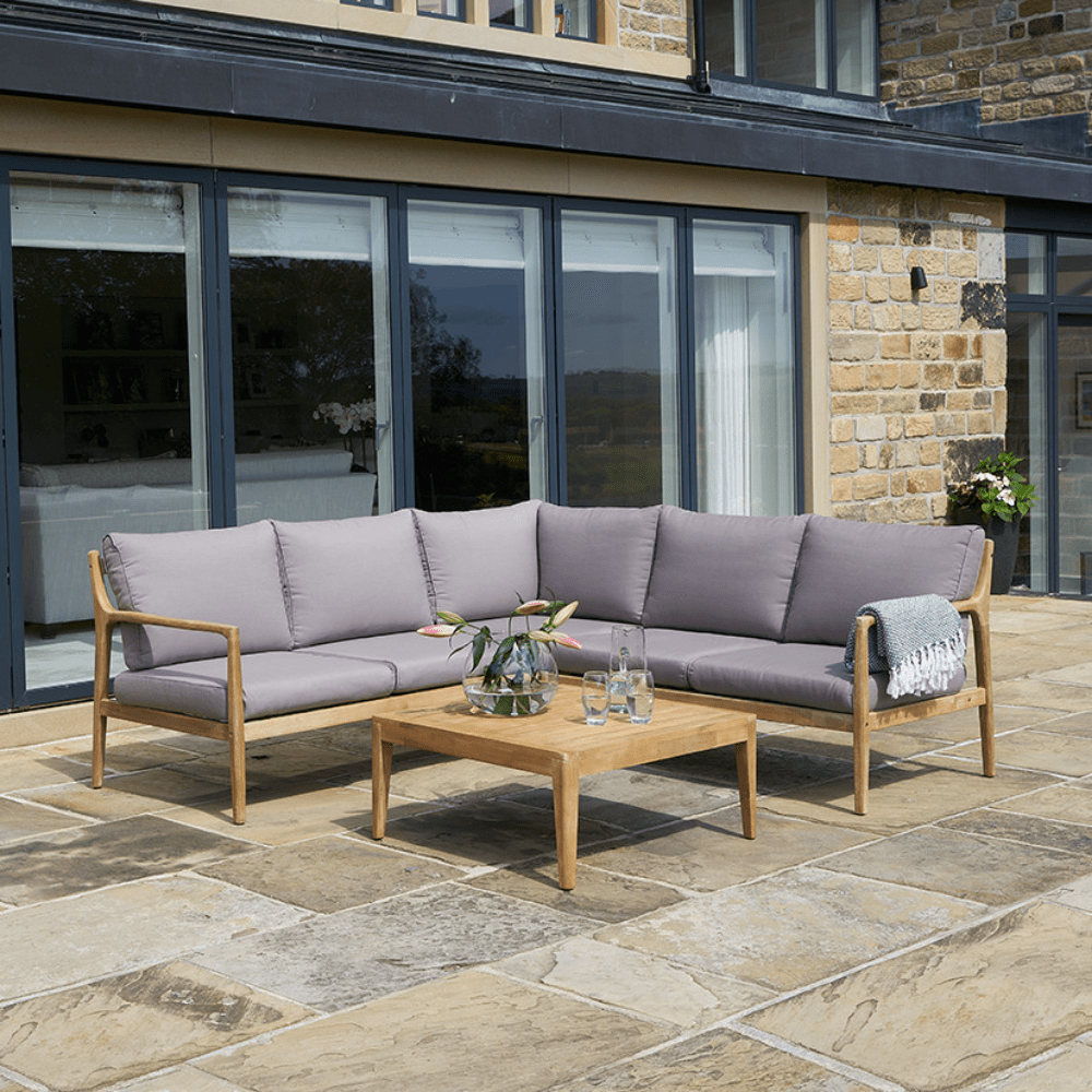 Wooden corner garden discount furniture