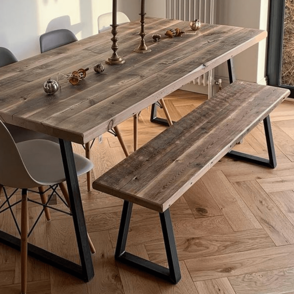 Buy Reclaimed Bench Triangle Frame Hemming Wills
