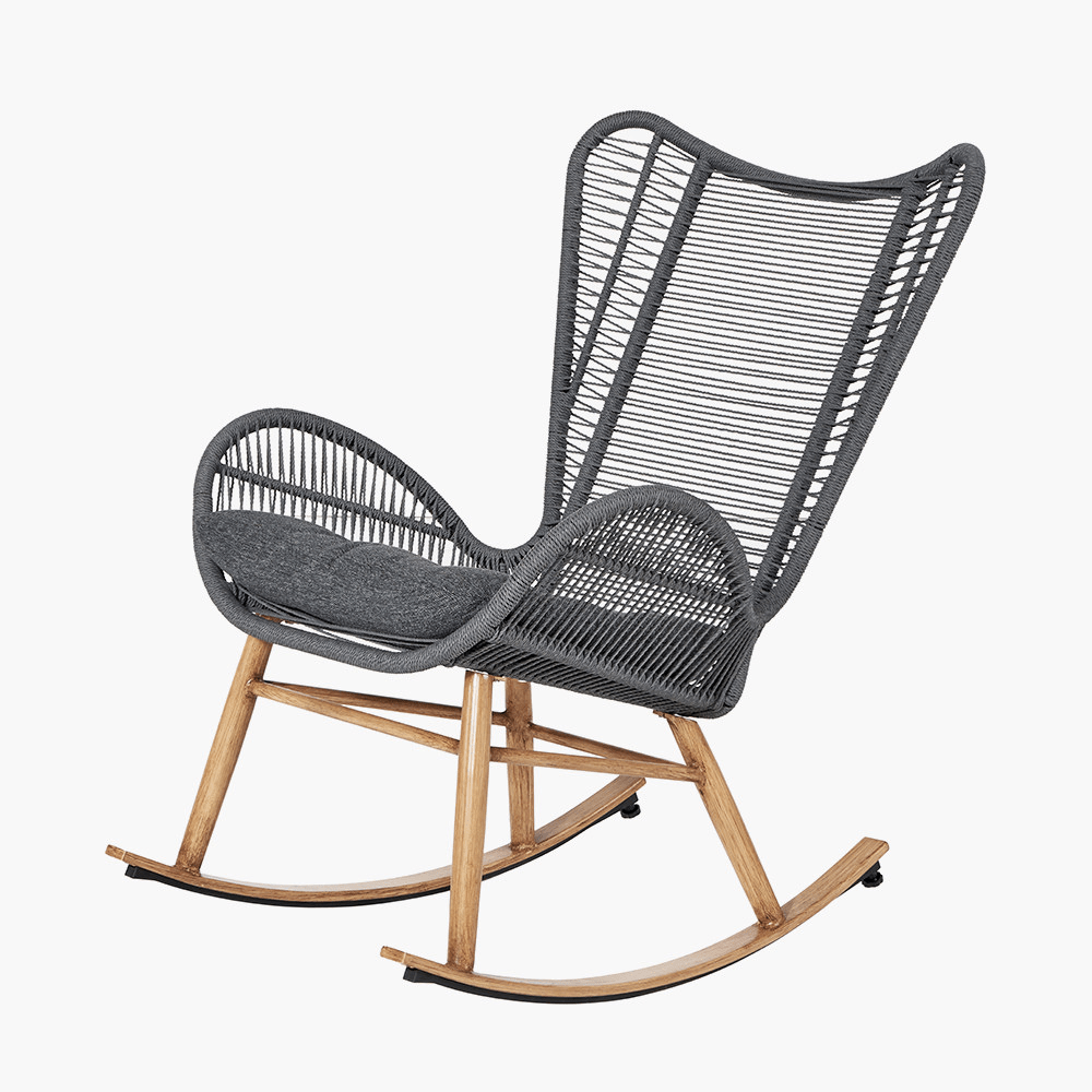 White wicker online rocking chair set