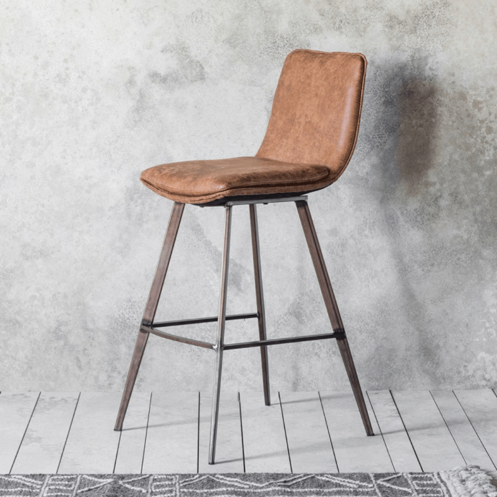 Dark leather hot sale bar stools