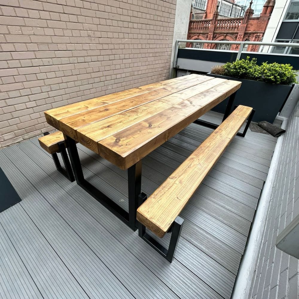 Commercial outdoor/indoor dining furniture with a sleeping design