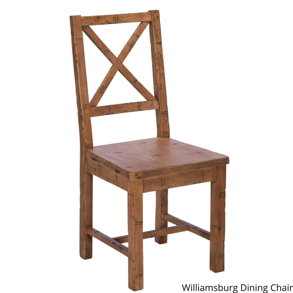 Williamsburg Collection - 180cm Reclaimed Wood Dining Table Set