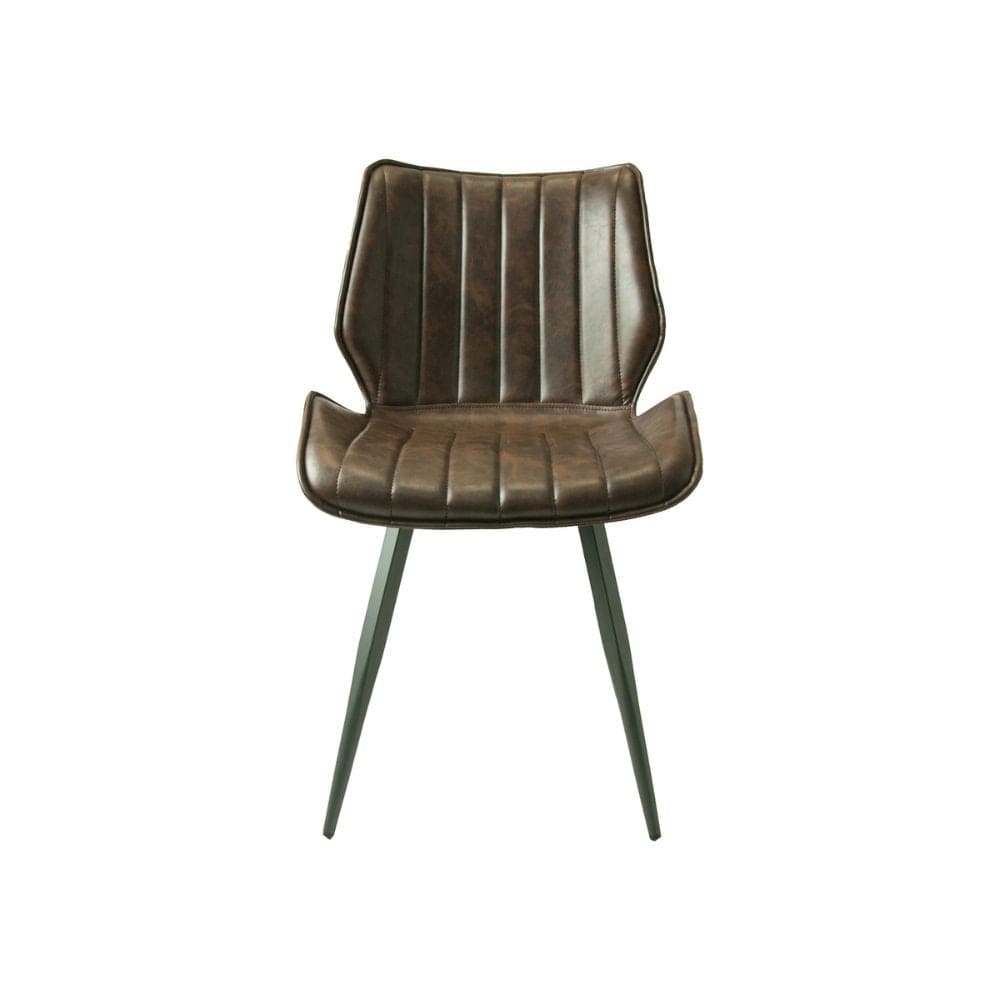 Coney Vegan Leather Dining Chairs - Chestnut