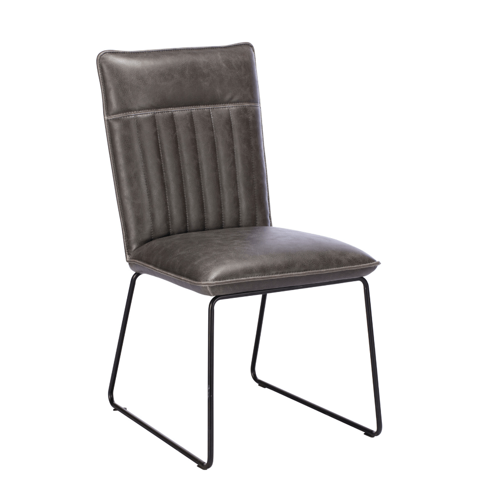 Charcoal faux best sale leather dining chairs