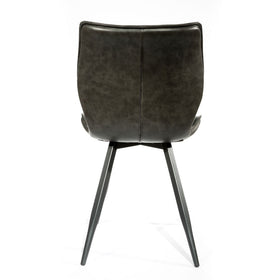 Coney Vegan Leather Dining Chairs - Charcoal Grey
