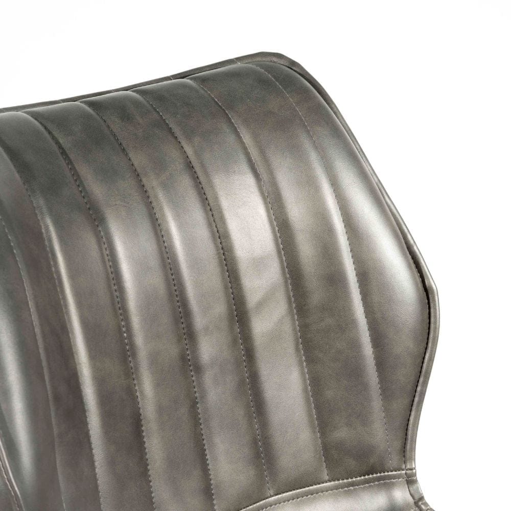 Coney Vegan Leather Dining Chairs - Charcoal Grey