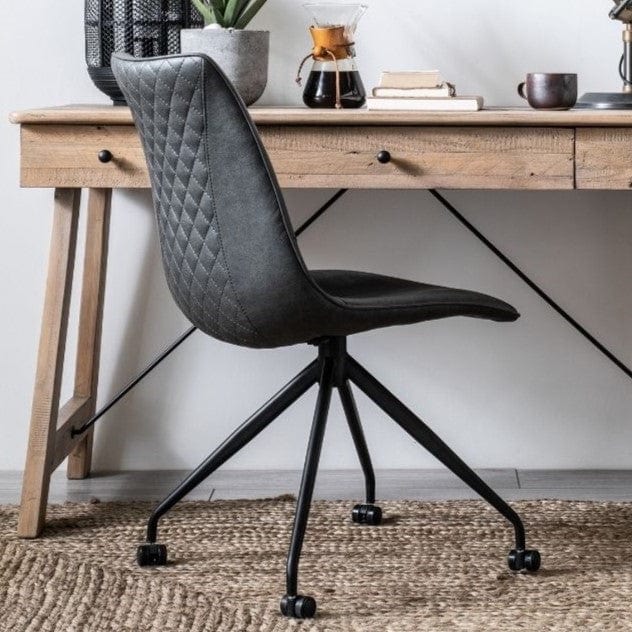 halden grey faux leather office chair