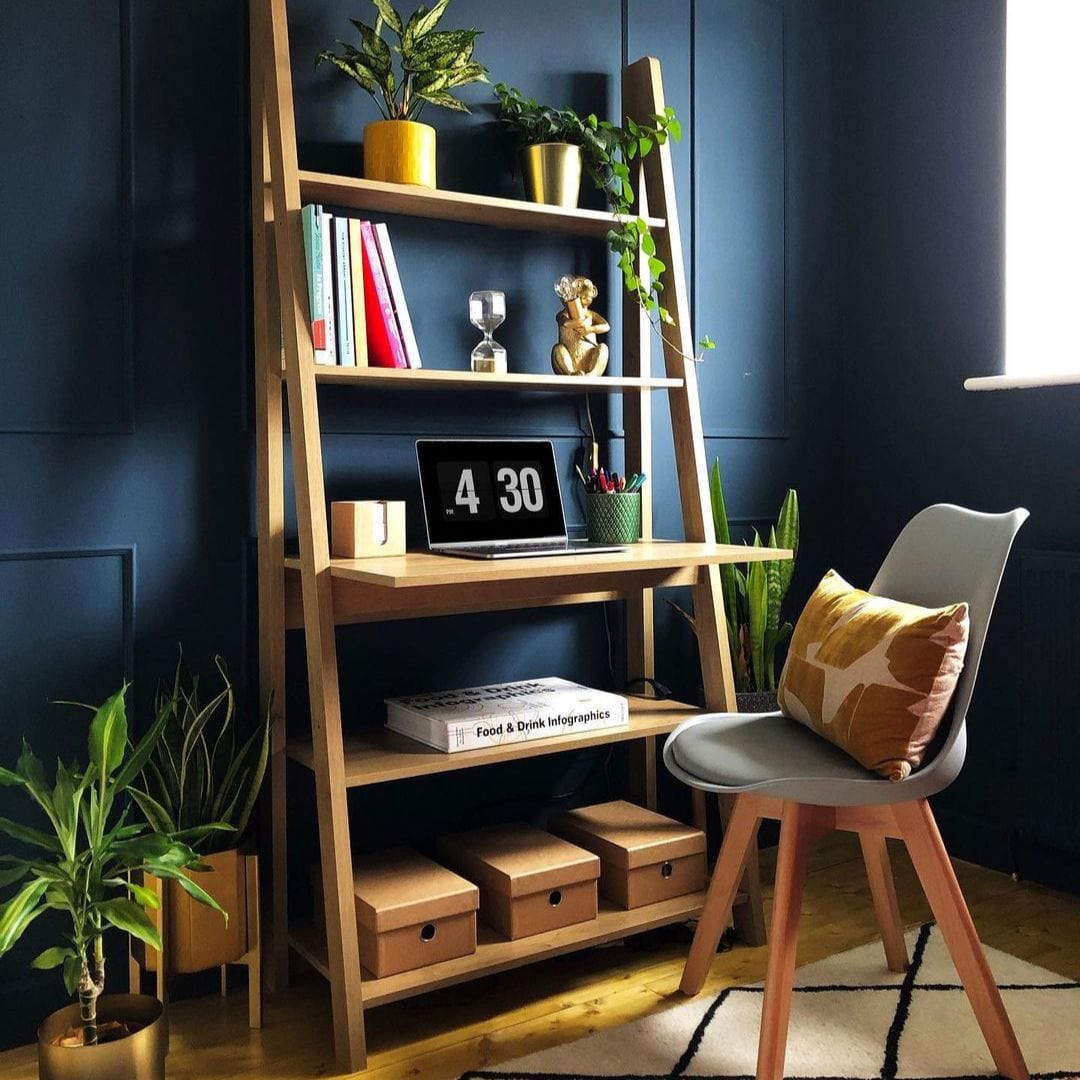 Ladder Desk With Shelves Costway Vanity Table Set Flip Top Mirror