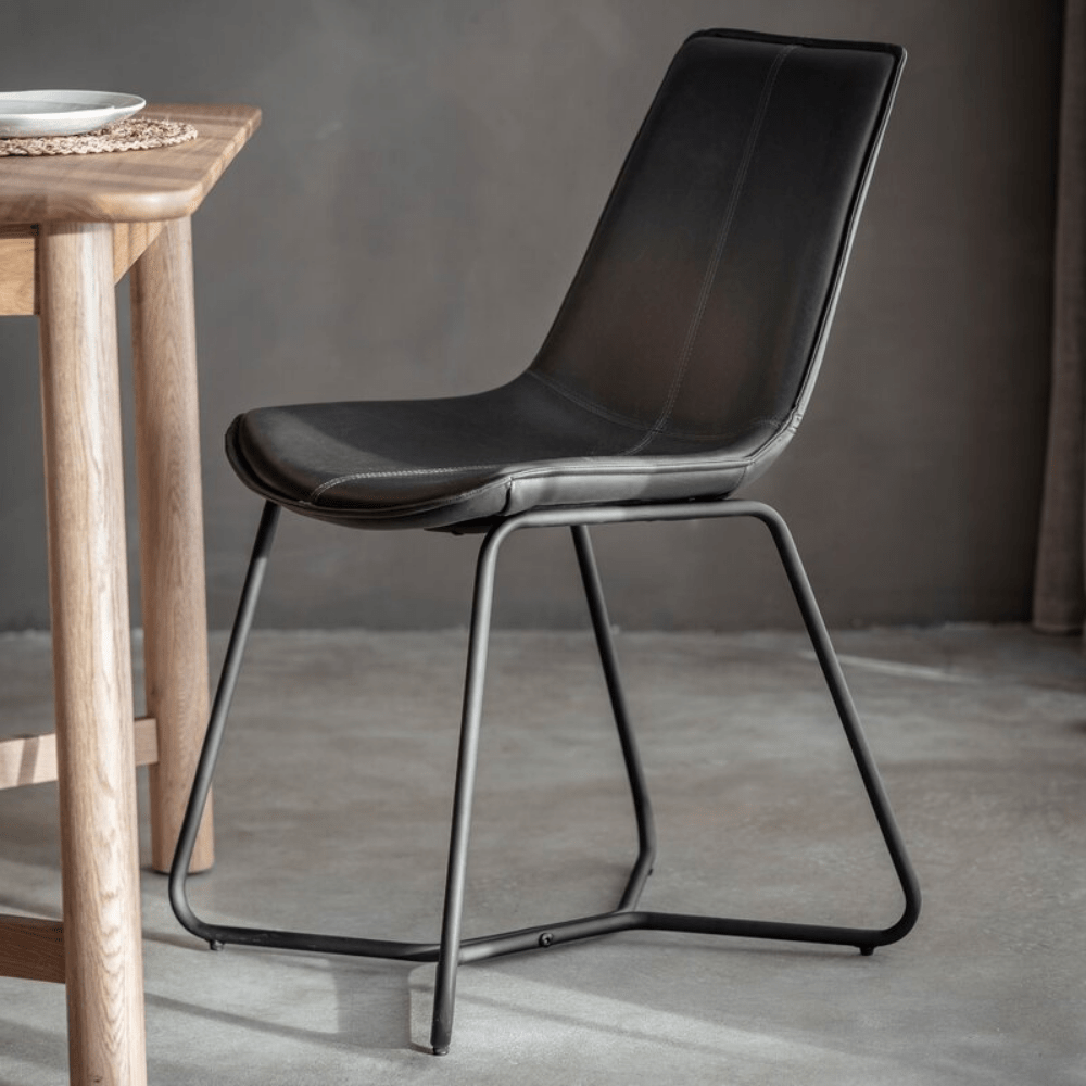 Slope leather dining discount chair