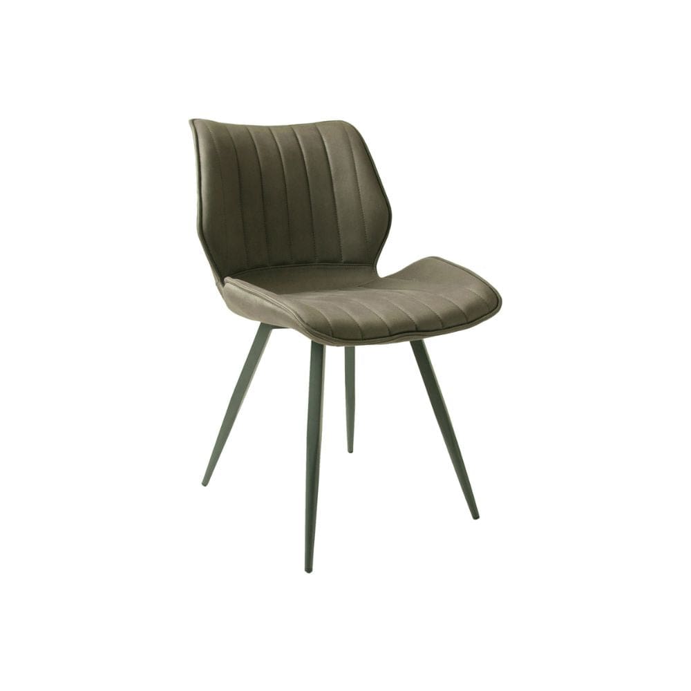 Coney Soft Moleskin Effect Dining Chairs - Mussel