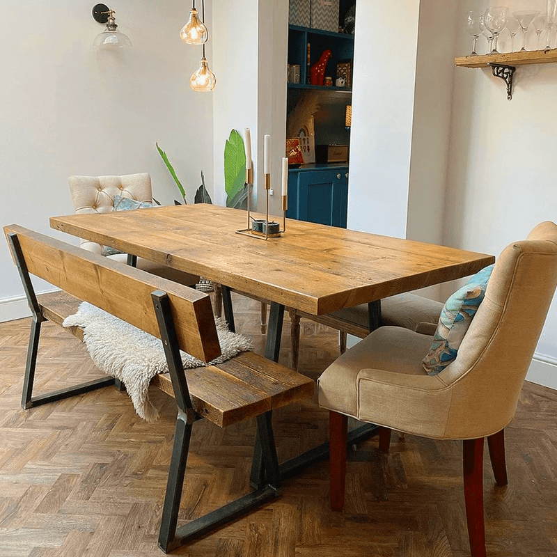 Bespoke Collection - Reclaimed Dining Table - Triangle Frame - Hemming ...