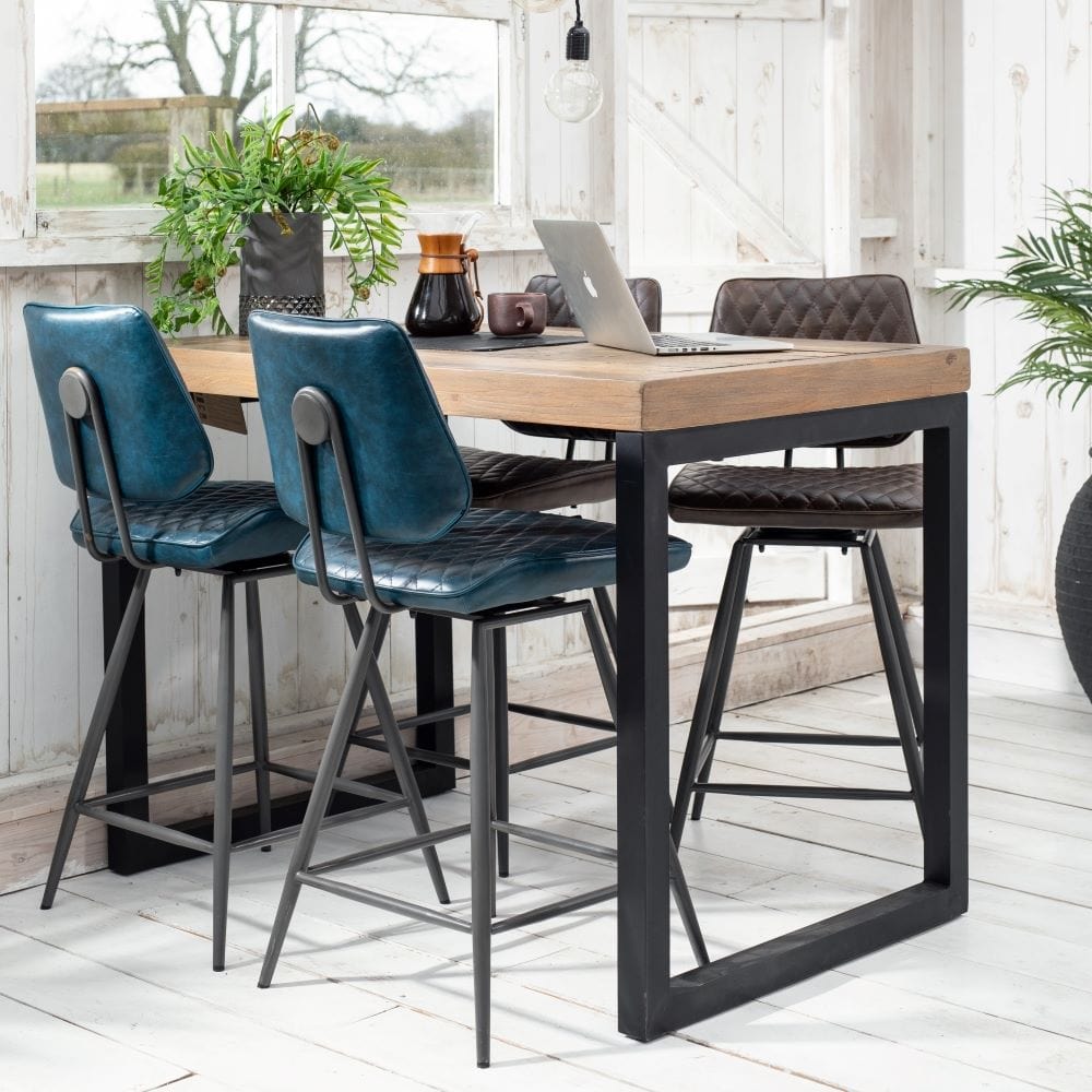 reclaimed bar table in rectangle with stools