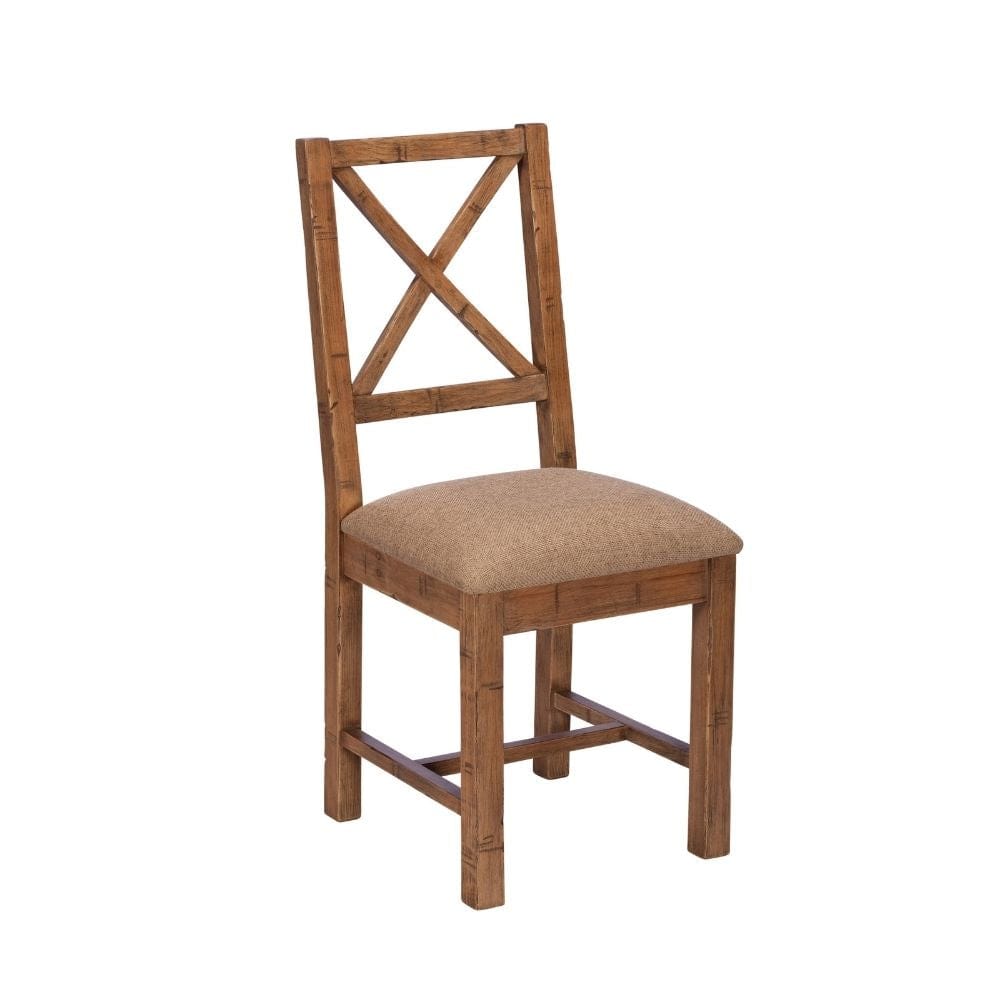 Williamsburg Collection Upholstered Reclaimed Wood Dining Chair Set of 2