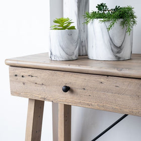 pgt reclaimed wood console table close up