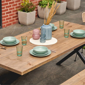 Rugger Brown Rustic Wood Outdoor Dining Table 