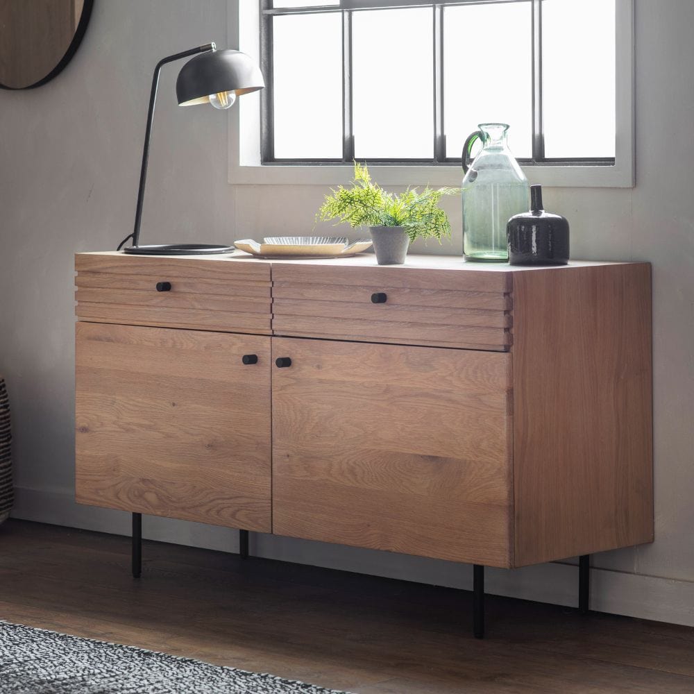 Oku Oak 2 Drawer 2 Door Sideboard