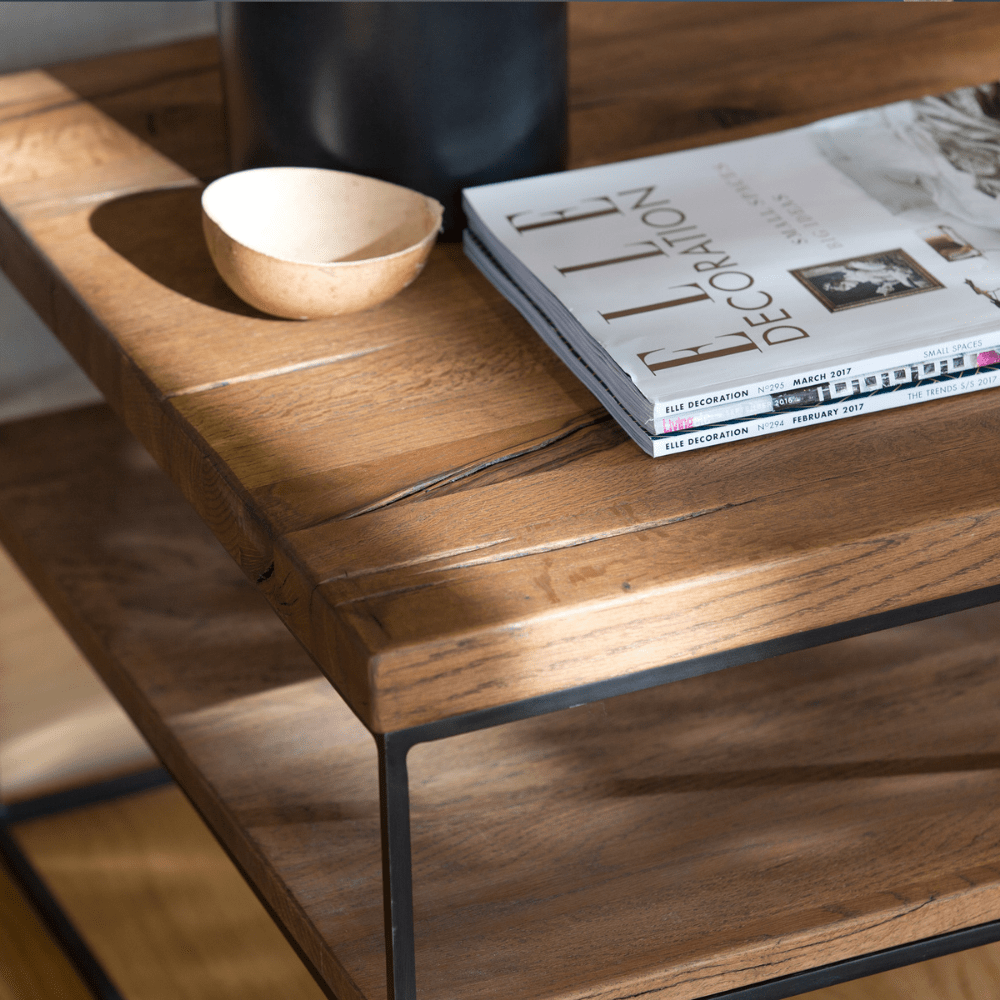 solid oak console table