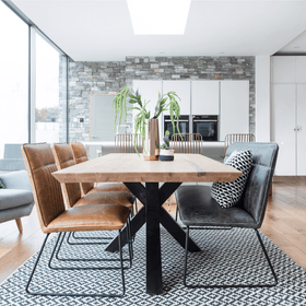 Kingston Collection 6 8 Seat Solid Oak Dining Table Set