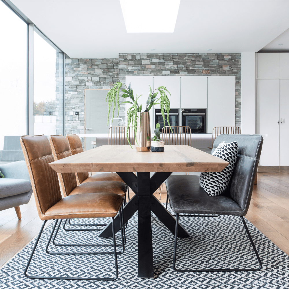 Kingston Collection - 200cm Solid Oak Dining Table Set