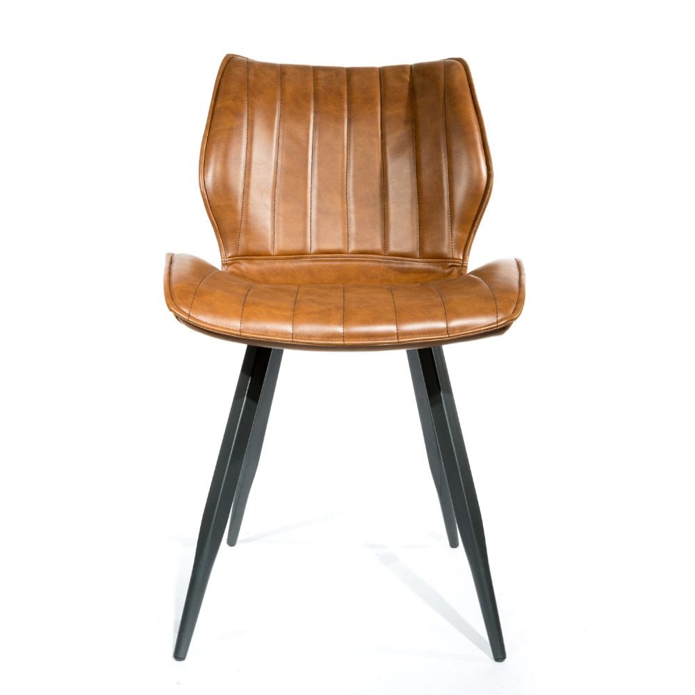 Coney Vegan Leather Dining Chairs - Tan