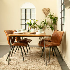 Coney Vegan Leather Dining Chairs - Tan